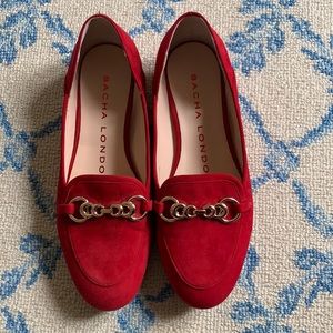 Sacha London red suade flats